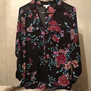 Button down blouse with pockets